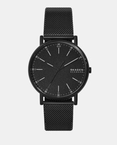 Экологичные мужские часы Signatur SKW6579 с черной стальной сеткой Skagen, черный