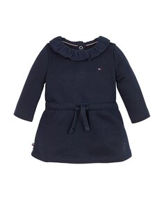 Платье для девочки с круглым вырезом и длинными рукавами Tommy Hilfiger, темно-синий