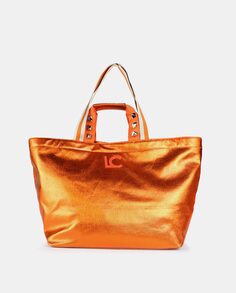 Большая сумка-шопер металлического оранжевого цвета со съемным органайзером Lola Casademunt, оранжевый