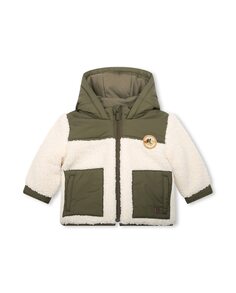 Комбинированное пальто для мальчика с капюшоном и застежкой-молнией Carrement Beau