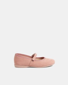 Туфли Мэри Джейн для девочки из серратекса с клейкой застежкой Pisamonas, розовый