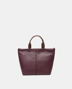 Маленькая сумка-шоппер из фиолетовой кожи с контрастными деталями Abbacino, фиолетовый