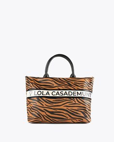 Женская сумка-шопер с животным принтом Lola Casademunt, коричневый