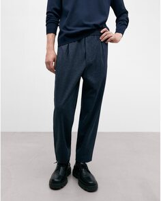 Мужские брюки с эластичным поясом темно-синего и серого цвета Adolfo Dominguez