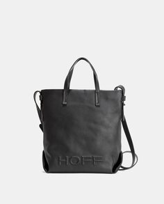 Кожаная сумка-шоппер среднего размера на молнии Hoff, черный