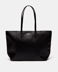 Большая черная сумка для покупок Lacoste с логотипом Lacoste, черный
