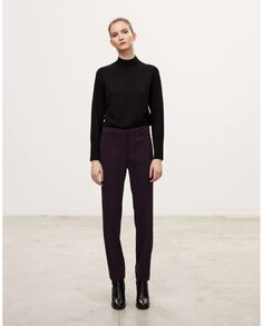 Однотонные прямые женские брюки с застежкой спереди Georges Rech París, фиолетовый