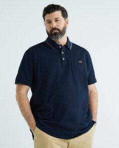 Мужская рубашка-поло большого размера с короткими рукавами, воротником и логотипом Paul &amp; Shark, оранжевый Paul&Shark