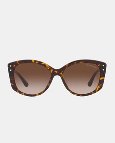 Солнцезащитные очки «кошачий глаз» в коричневой оправе Michael Kors, коричневый