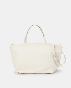 Кожаная сумка-шоппер цвета экрю на молнии Latouche