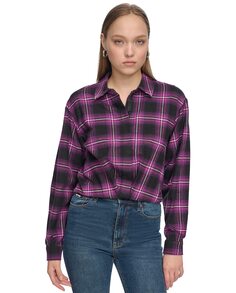 Разноцветная женская рубашка с круглым вырезом Dkny Jeans, мультиколор