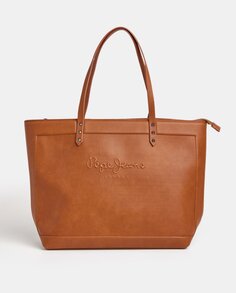 Большая сумка для покупок Bella светло-коричневого цвета на молнии Pepe Jeans, коричневый