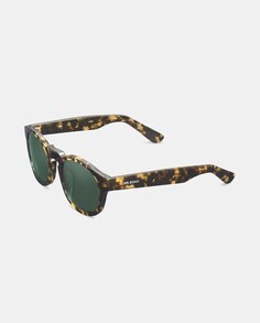 Солнцезащитные очки в овальной оправе из ацетата коричневого черепахового цвета Mr. Boho, коричневый