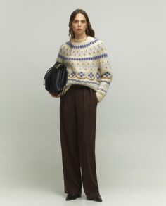 Женские классические брюки со складками Tintoretto, коричневый