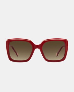 Красные квадратные женские солнцезащитные очки из ацетата Carolina Herrera, красный