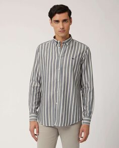 Мужская рубашка в обычную полоску натурального цвета Harmont&amp;Blaine Harmont&Blaine