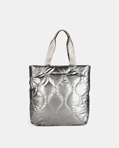 Мягкая сумка-шопер с металлическим эффектом Lola Casademunt, серый