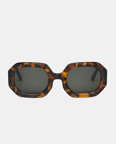 Коричневые солнцезащитные очки из ацетата с геометрическим узором Mr. Boho, коричневый