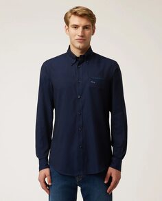 Однотонная классическая мужская рубашка темно-синего цвета Harmont&amp;Blaine, темно-синий Harmont&Blaine