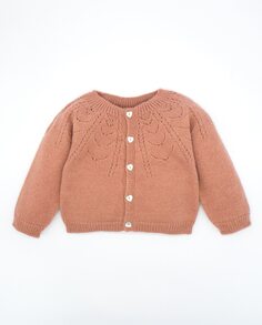 Розовый свитер для девочки с ажуром Fina Ejerique, розовый