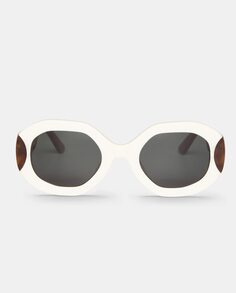 Женские солнцезащитные очки из кремового ацетата с геометричным узором Mr. Boho, кремовый