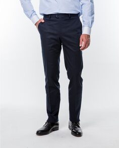 Узкие мужские темно-синие классические брюки Wickett Jones, темно-синий