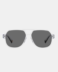 Прямоугольные прозрачные солнцезащитные очки унисекс с поляризованными линзами Polaroid Originals, прозрачный