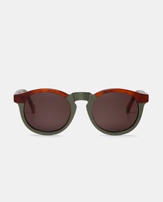 Круглые двухцветные солнцезащитные очки из ацетата Mr. Boho, мультиколор