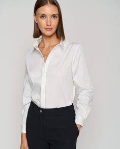 Женская рубашка с блестящим узором на планке Roberto Verino, белый