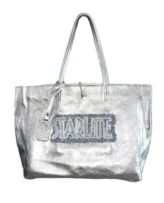 Сумка-шопер серебристого цвета с эффектом металлик Starlite, серебро