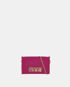 Большой кошелек цвета фуксии с ручкой-цепочкой Versace Jeans Couture, фуксия