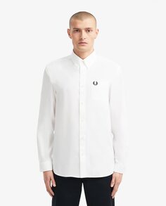 Оксфордская рубашка с воротником на пуговицах и длинными рукавами Fred Perry, белый