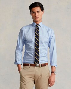 Мужская рубашка узкого кроя из хлопка Polo Ralph Lauren, синий