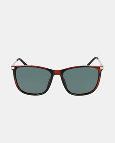 Двухцветные солнцезащитные очки черепаховой расцветки в квадратной оправе с поляризованными линзами Nautica, мультиколор