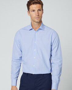 Классическая мужская рубашка fil a fil с принтом в голубую полоску Hackett, светло-синий