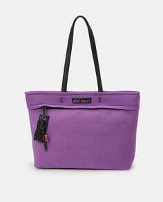 Сумка-шоппер из неопрена фиолетового цвета с гравировкой логотипа в тон Pepe Moll, фиолетовый