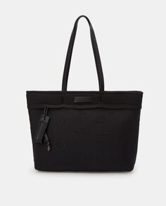 Черная сумка-шоппер из неопрена с гравировкой логотипа в тон Pepe Moll, черный
