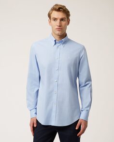 Однотонная мужская рубашка светло-синего цвета Harmont&amp;Blaine, светло-синий Harmont&Blaine