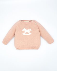 Розовый хлопковый свитер для девочки Fina Ejerique, розовый