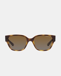 Темно-коричневые женские солнцезащитные очки прямоугольной формы с поляризационными линзами Vogue, коричневый