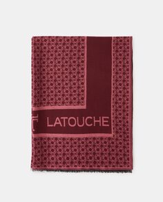 Розовый хлопковый шарф с логотипом Latouche, розовый