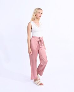 Женские длинные, воздушные широкие брюки с бантом Molly Bracken, розовый