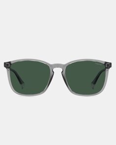 Светло-серые мужские солнцезащитные очки прямоугольной формы с поляризационными линзами Polaroid Originals, светло-серый