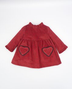 Красное хлопковое платье для девочки Fina Ejerique, красный