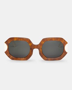 Женские солнцезащитные очки из ацетата геометрического цвета светло-гаванского цвета Mr. Boho, светло-коричневый