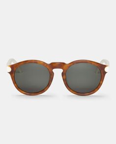 Круглые солнцезащитные очки-унисекс из ацетата светло-гаванского цвета Mr. Boho, светло-коричневый