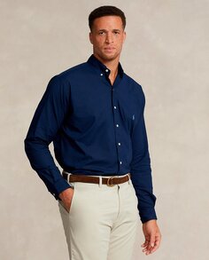 Мужская хлопковая рубашка классического кроя больших размеров Polo Ralph Lauren, темно-синий