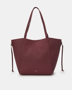 Гладкая сумка-шопер среднего бордового цвета с логотипом Tintoretto, бордо