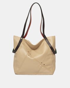 Натуральная сумка-шопер с декоративной строчкой и молнией Robert Pietri