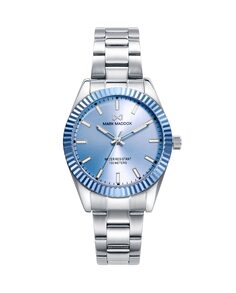Женские часы Shibuya с синим циферблатом и алюминиевым безелем Mark Maddox, серебро